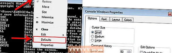 A betűtípus megváltoztatása a Windows parancssorában